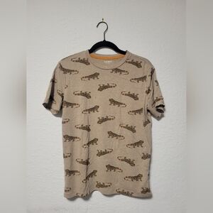 Old Navy Kids Tan T-Shirt with Lizard Print